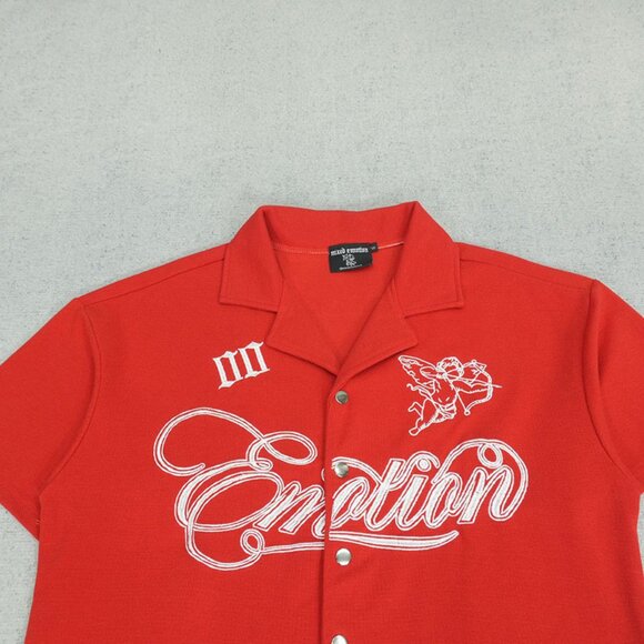 Mixed Emotion Red Signature Button up - Picture 5 of 10
